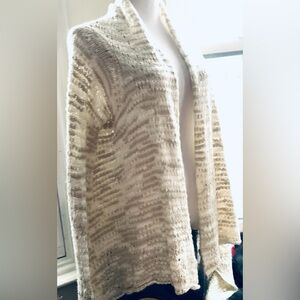 Charlotte Russe Cream oatmeal.. waterfall open knit Cardigan. XL